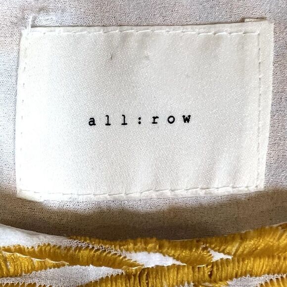 All:Row Dress Womens Large Yellow Embroidered Short Sleeve Mini - Picture 4 of 15